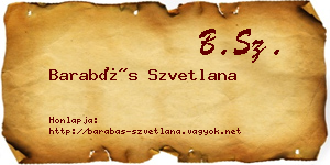Barabás Szvetlana névjegykártya